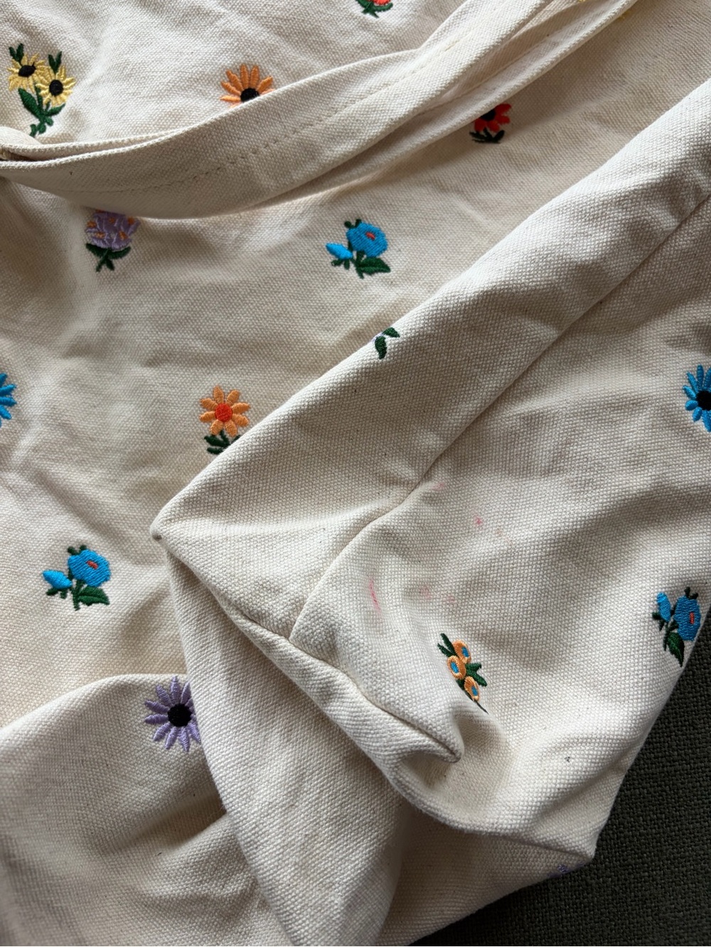 BAGGU Canvas Floral Embroidered Tote - Picture 3 of 3